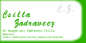 csilla zadravecz business card